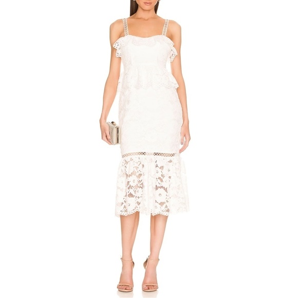 NWT Likely Leigh Lace Midi Dress in White Sz. 12 - Picture 3 of 7